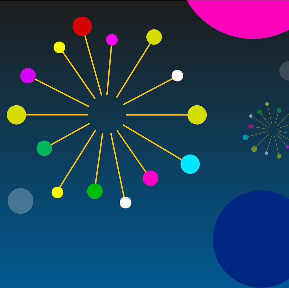 BBC Together logo: colourful blobs with lines connecting them